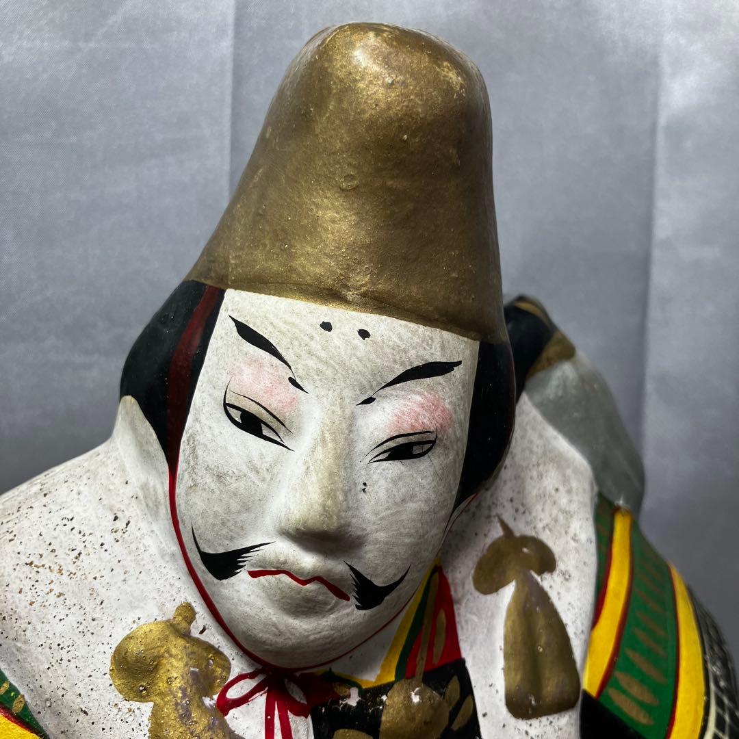 【昭和31年作】 郷土玩具 土人形 天神様 菅原道真公 縁起物 学問 合格祈願