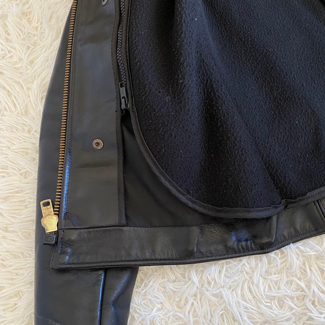 【美品】バンソン　タイプB ライナー付　シングルライダース　34 ブラック