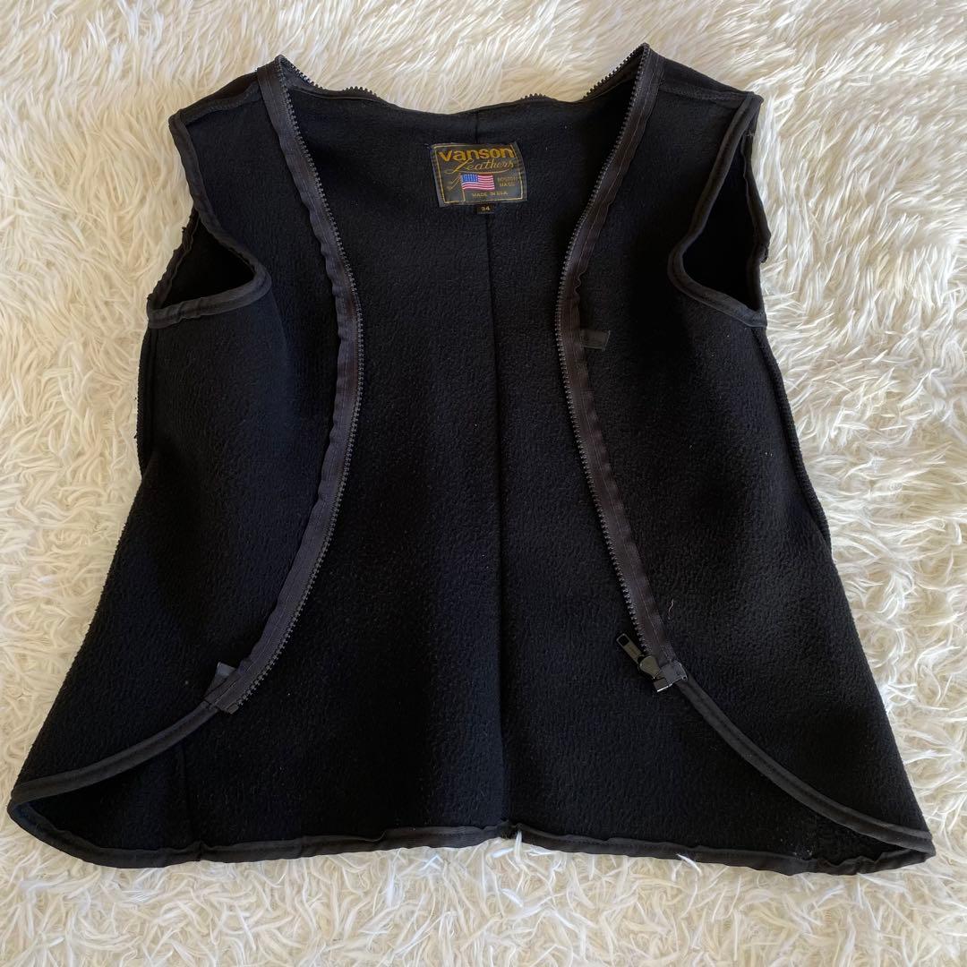 【美品】バンソン　タイプB ライナー付　シングルライダース　34 ブラック