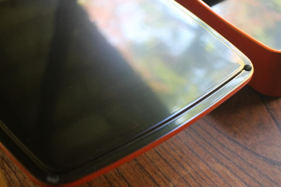 デッドストック！極上内黒朱漆の美しい胴張三段重（検輪島塗山中塗お重重箱