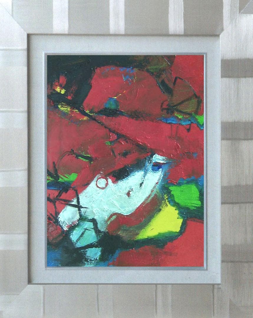 油絵 菅家令子 絵 絵画インテリア 額付(白) uF6-071502 人物 女性