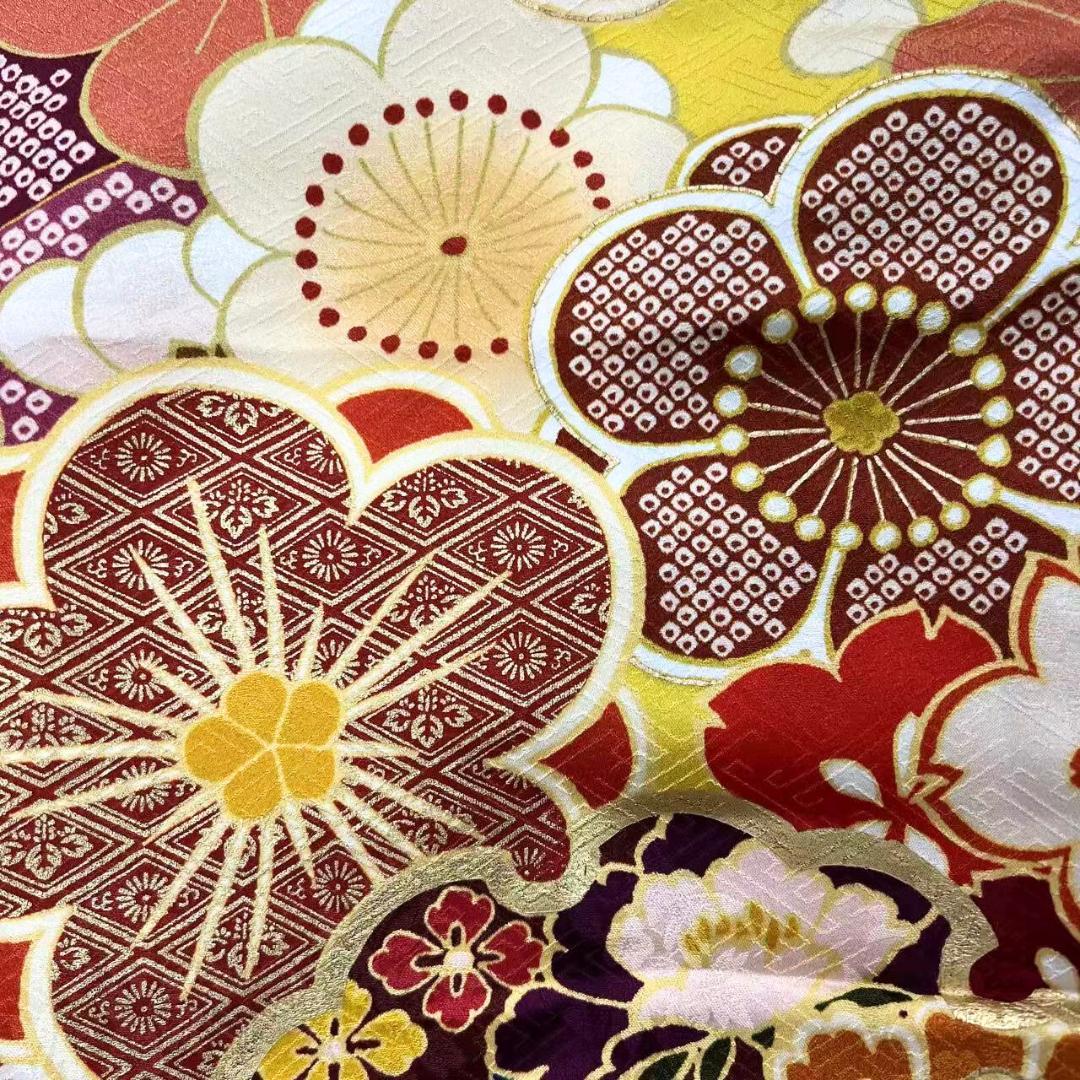 ≪早い者勝ち≫【美品】 振袖 正絹 成人式 古典柄 振袖単品 黄 S*45 ●