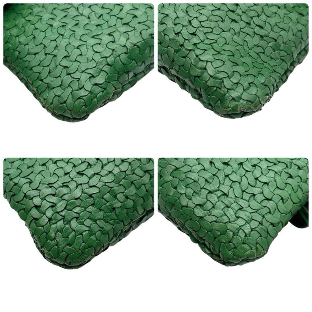 良品◎ アニヤハインドマーチ 斜めがけ可 ショルダーバッグ レザー グリーン