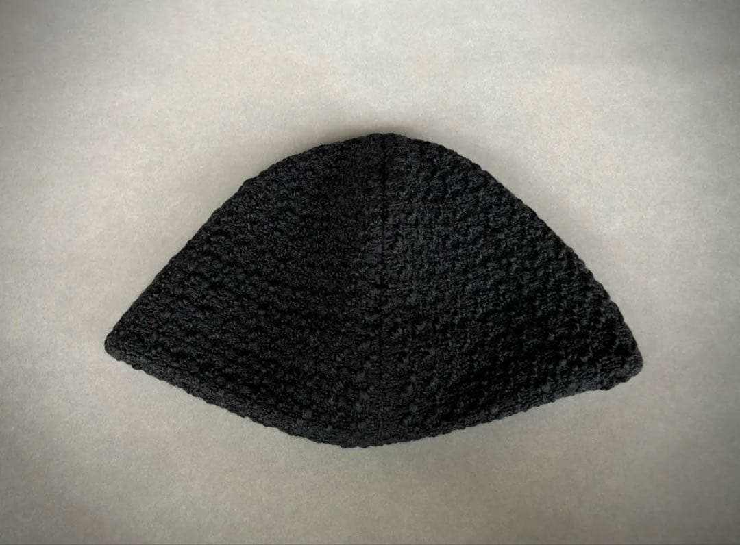 あにゃみミテ おりまげ帽子 ワッフルツイード ブラック
