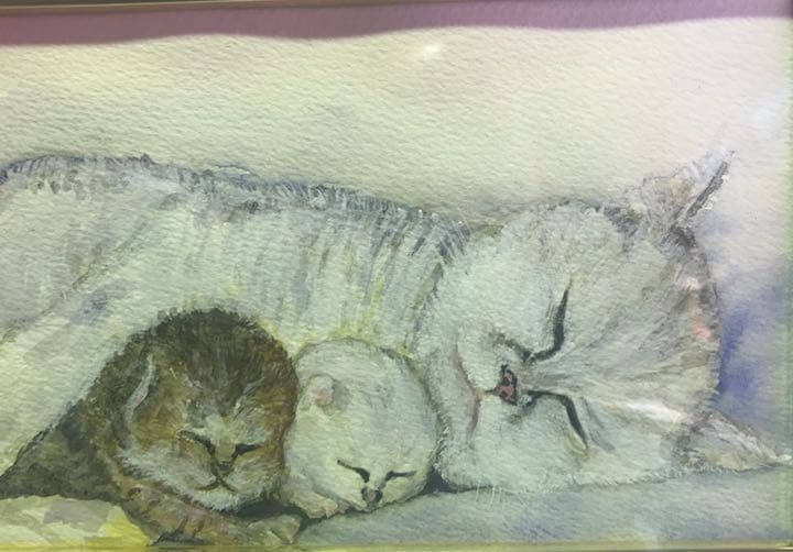 ★ペットのイラスト オーダーメイド作品 アクリル画 額付