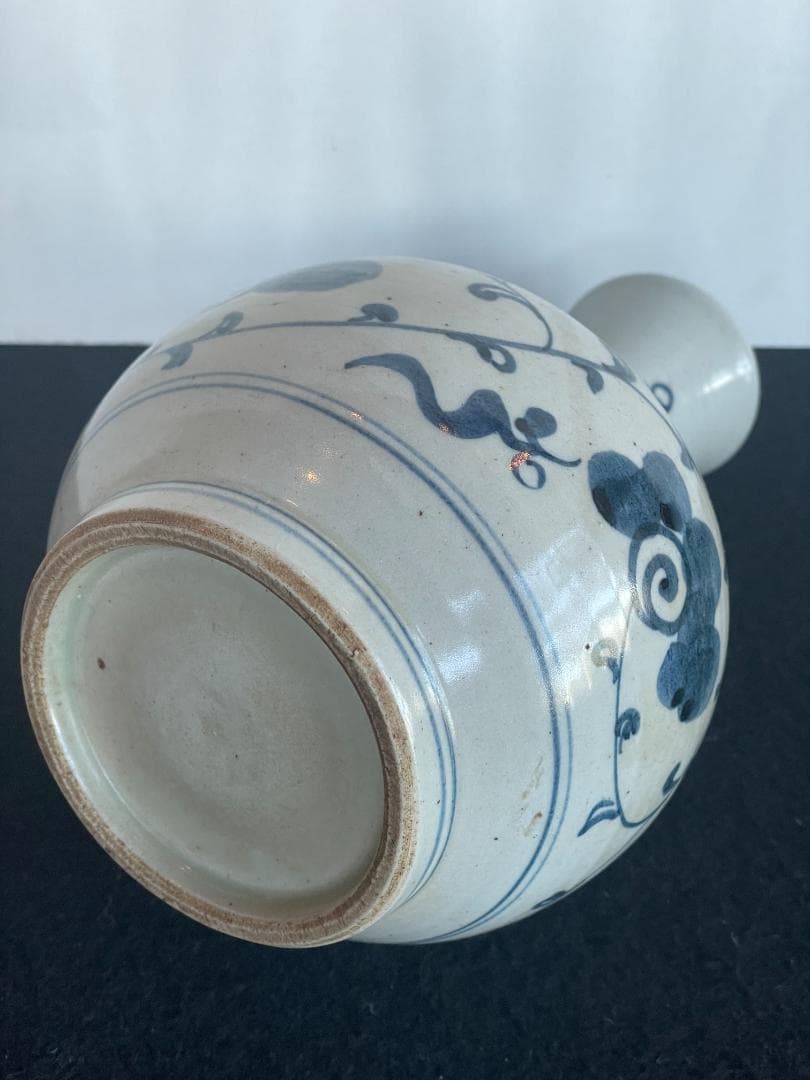 明 中国美術 青花 染付 唐草 乳瓶 景徳鎮窯系 軍持 水瓶 乳首 徳利 酒器