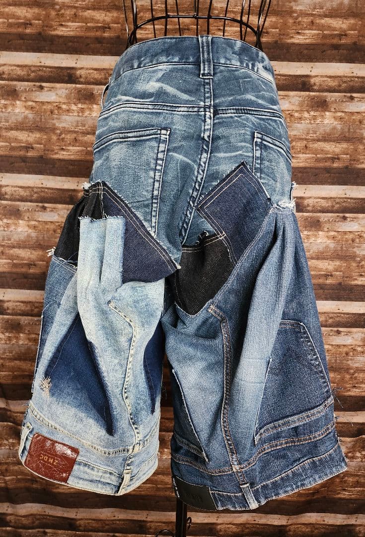 リメイクデニム　バルーンハーフパンツ
