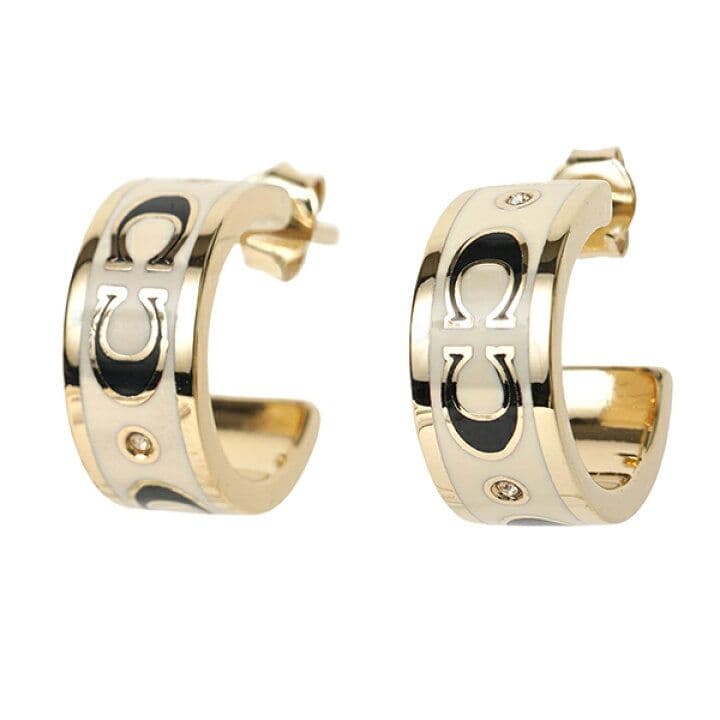 ✨新品 大特価✨コーチ シグネチャー エナメル ピアス ホワイトxゴールド