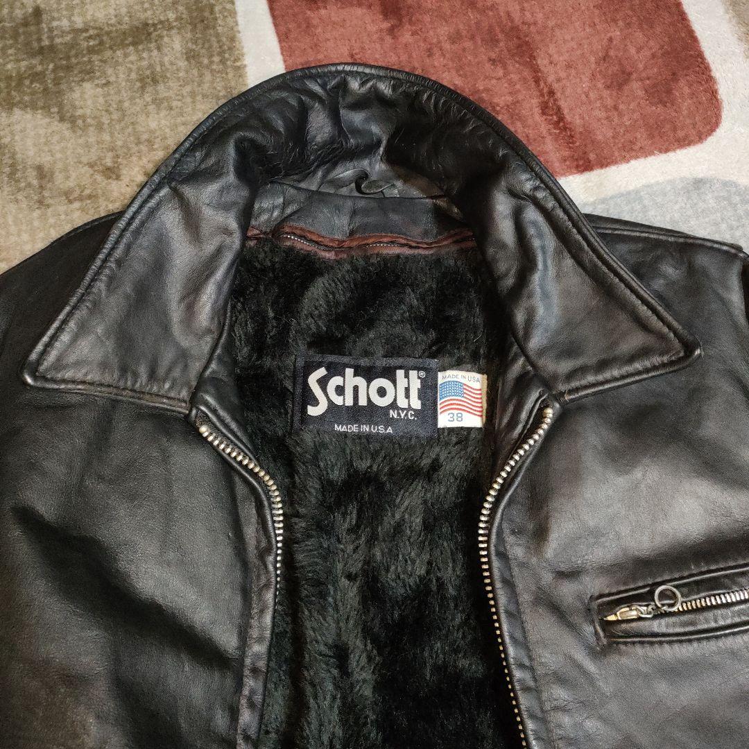 Schott641、642等３８用 インナーボアライナー黒革ポケット付交換も可