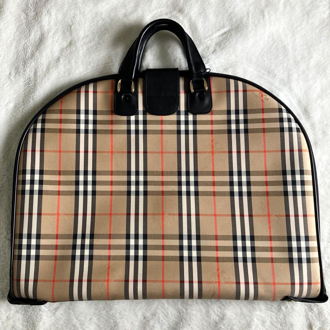 希少 超美品 バーバリーズ ノバチェック シャドーホース ガーメントバッグ