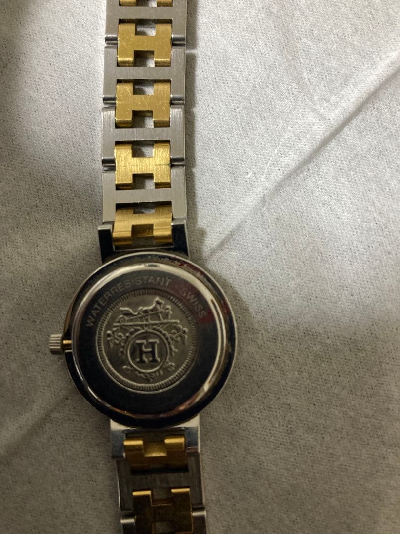 HERMES アナログ時計 シルバー/ゴールド