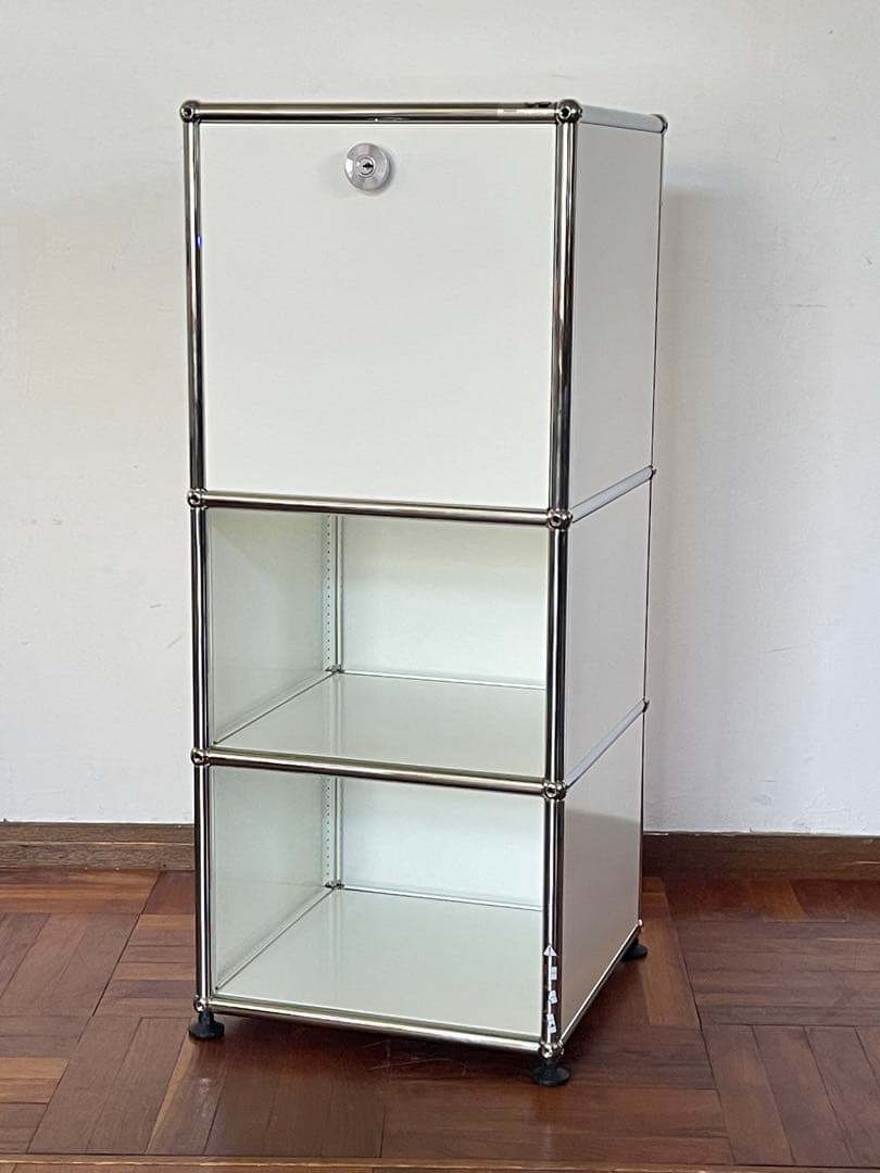 USM ハラー 1列 3段 ドロップダウンドア キャビネット ピュアホワイト