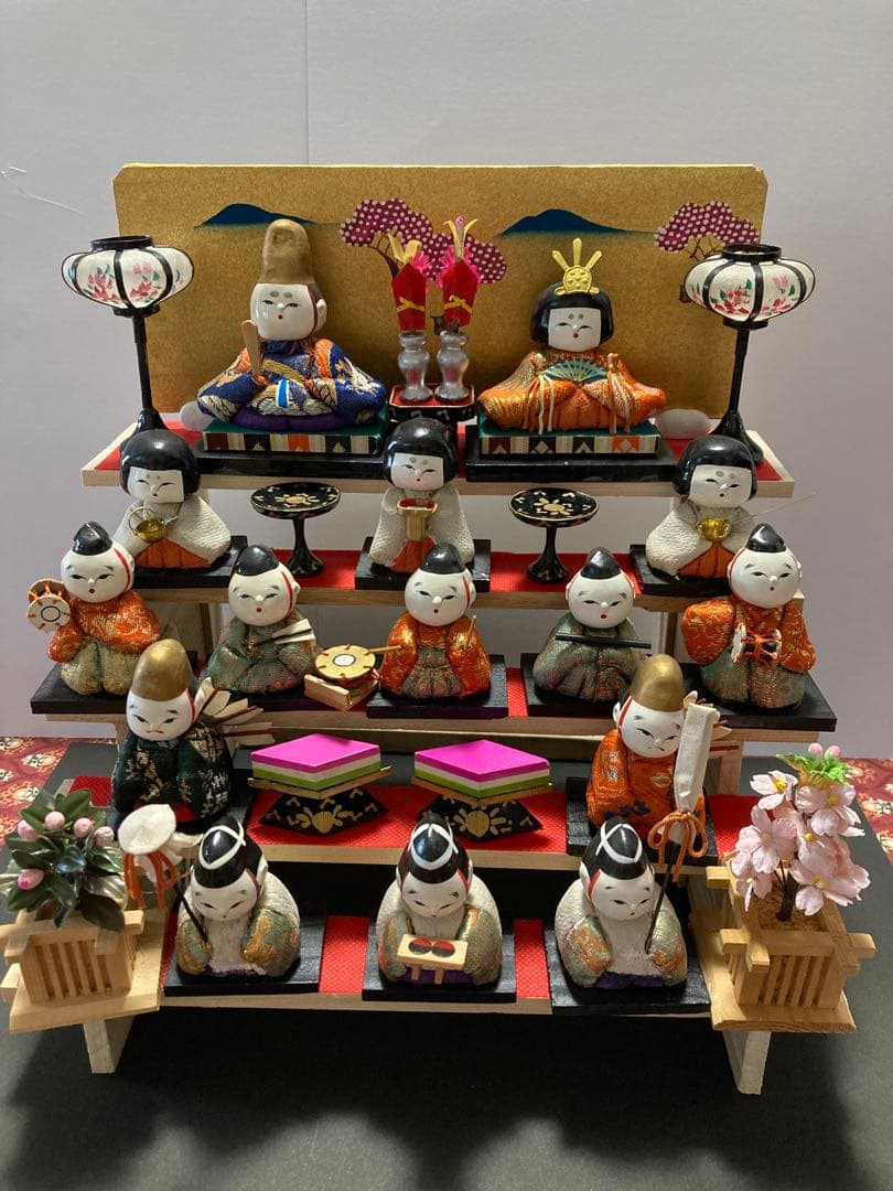 雛人形　豆雛　木目込み雛十五人揃え