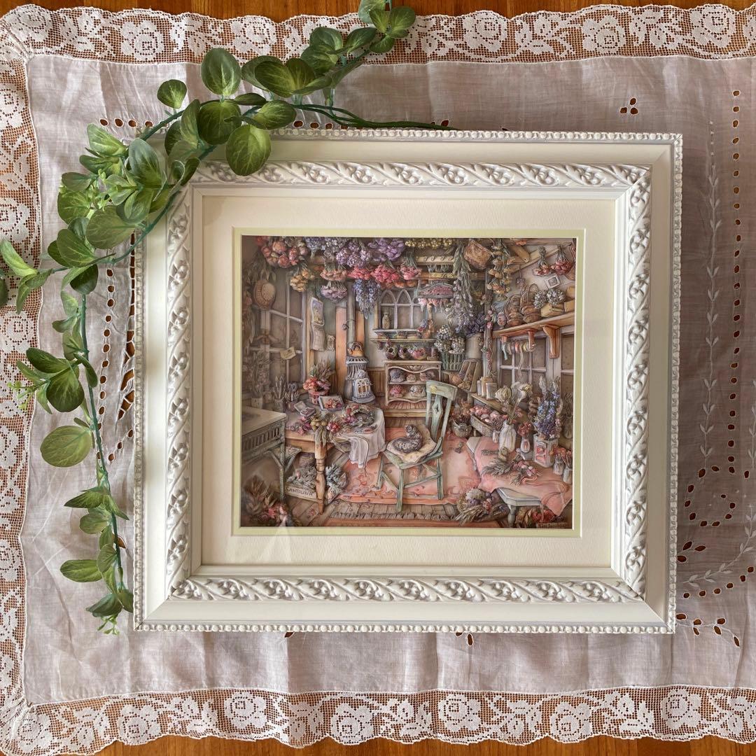 シャドーボックス 完成品 キムジャコブス ドライフラワー ハンドメイド