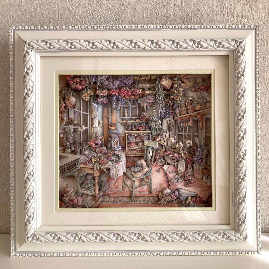 シャドーボックス 完成品 キムジャコブス ドライフラワー ハンドメイド