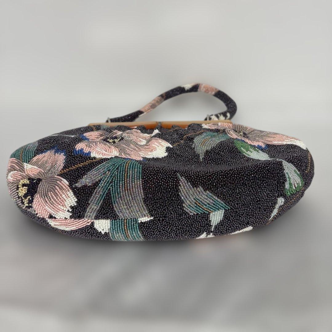 花柄ビーズバッグ/ビーズバック/和装/ヴィンテージ