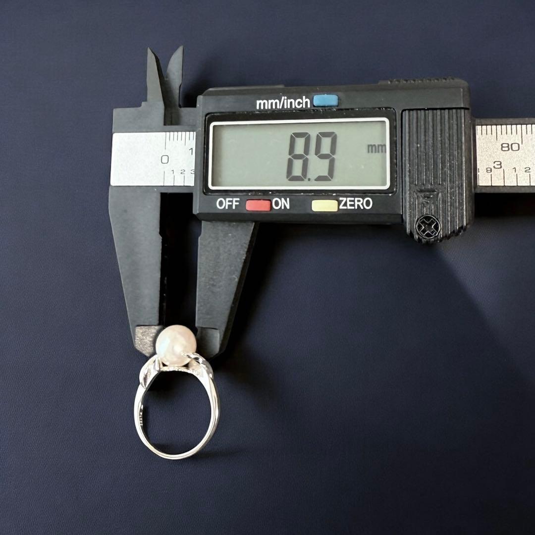 【新品仕上げ済み】ミキモト　ダイヤ　アコヤ　パール　リング　指輪　Pt950