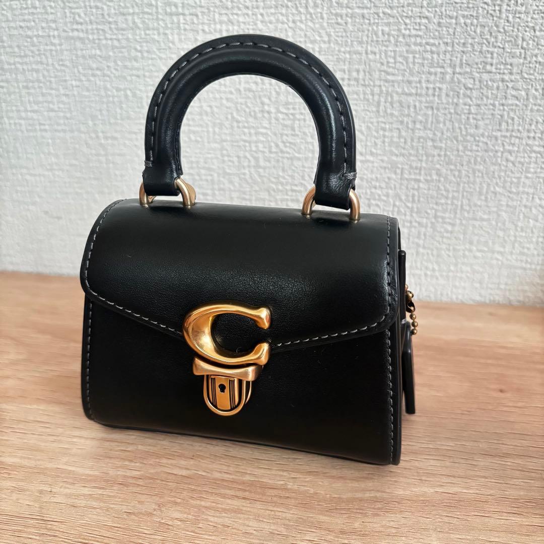 コーチのサミー トップ ハンドル バッグ 12 のブラック レザー製品値下げ済み