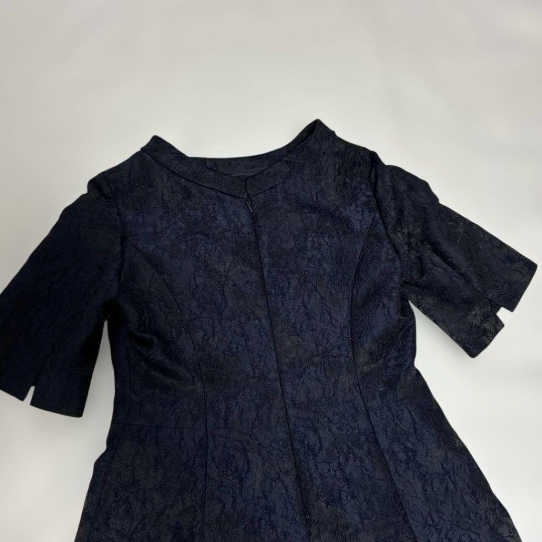 専用 東京ソワール ネイビー ラウンドネック ロングドレス