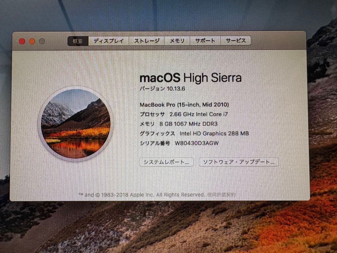 MacBook Pro (15-inch, Mid 2010) 本体のみ