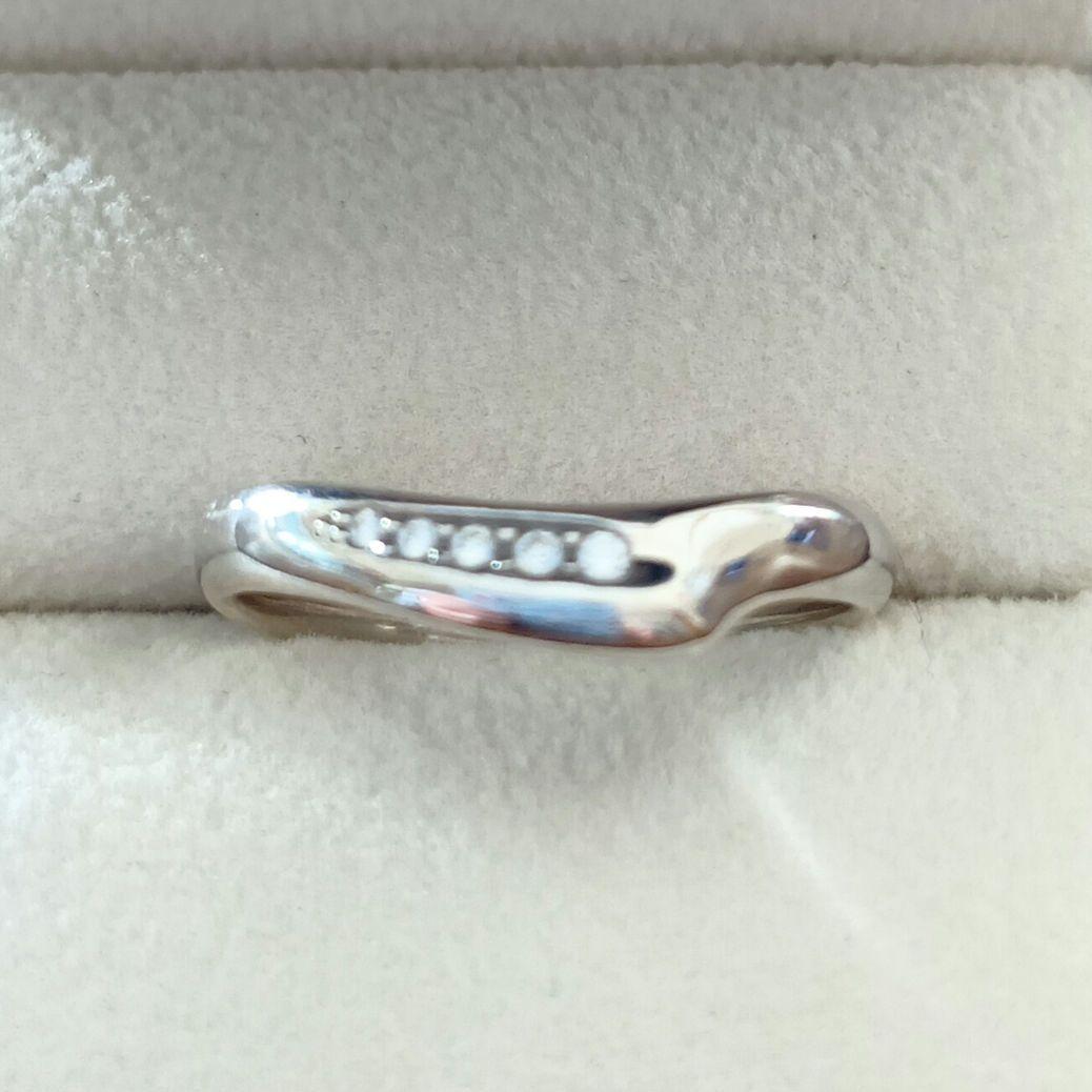 TIFFANY&Co　 Pt950プラチナ オープンハートバンド ダイヤ リング