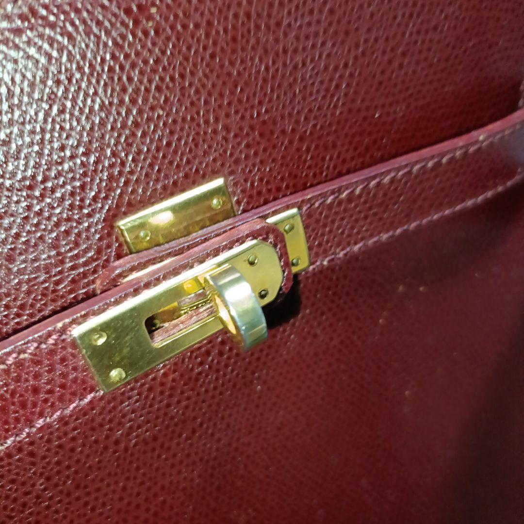 バーガンディ レザー ショルダーバッグゴールド金具