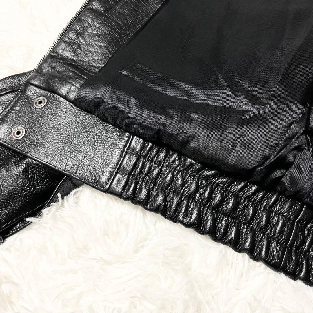 【極美品】 エンメティ サイズ50 BEAMS別注 レザージャケット 黒