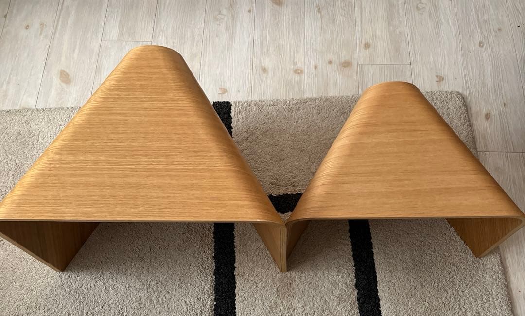 無印良品　重なるテーブルベンチ　大小　オーク材