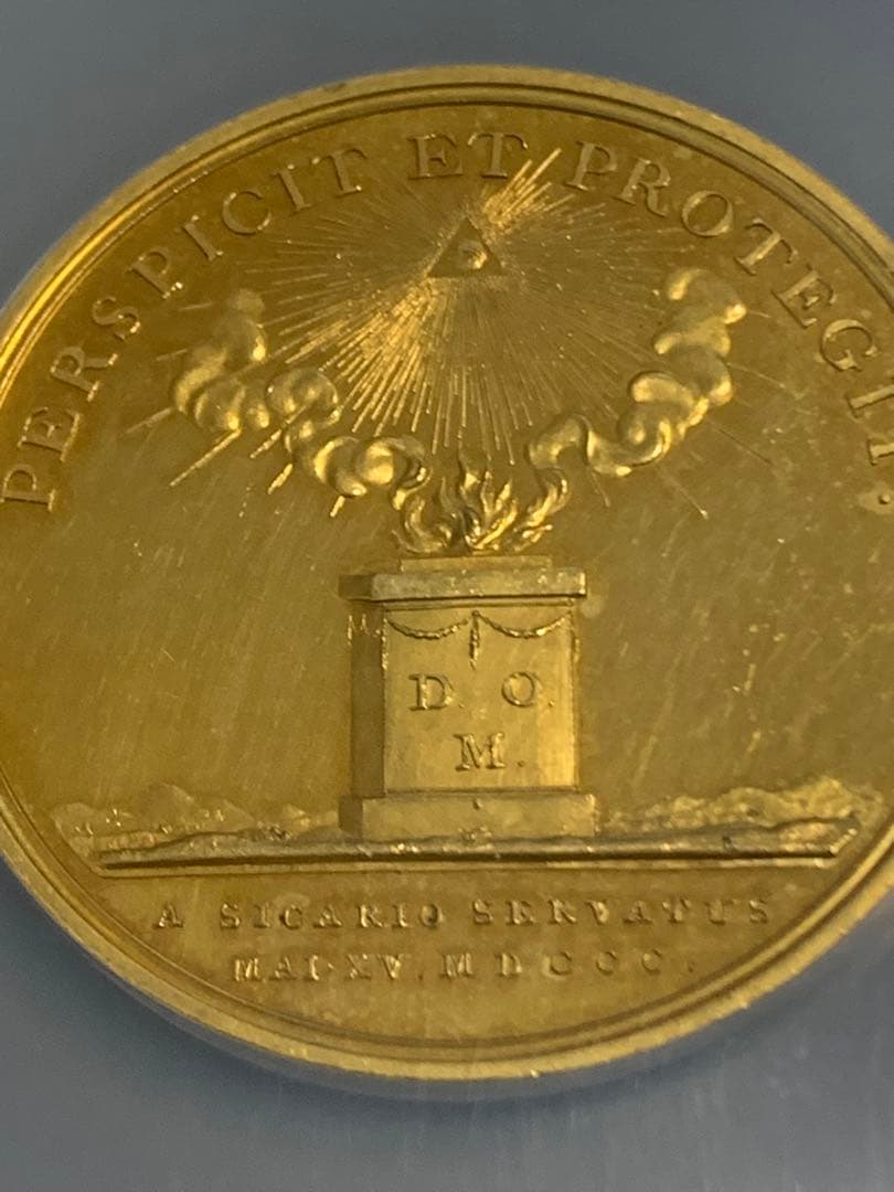 唯一TOP POP‼️ジョージ3世 1800年 暗殺未遂　金メッキGILDメダル