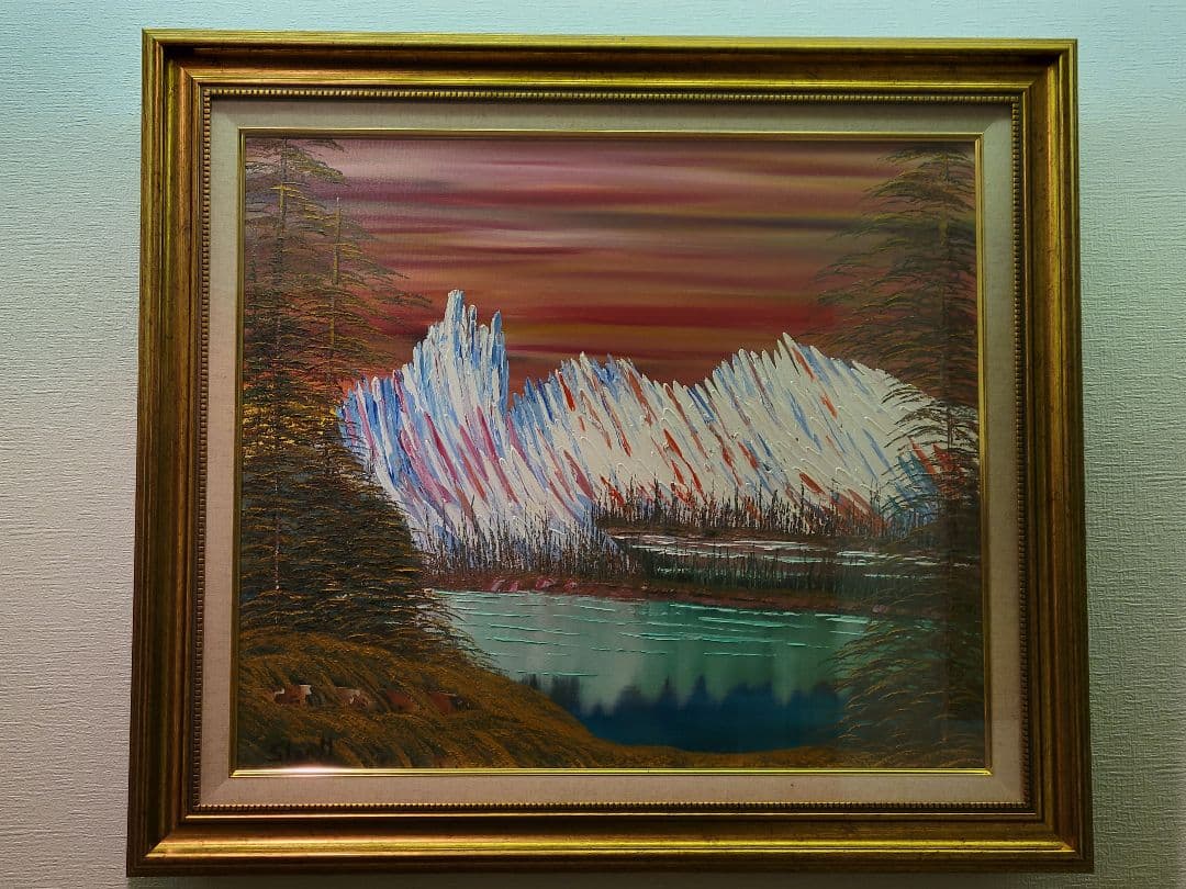 絵画 Mountain waterfall