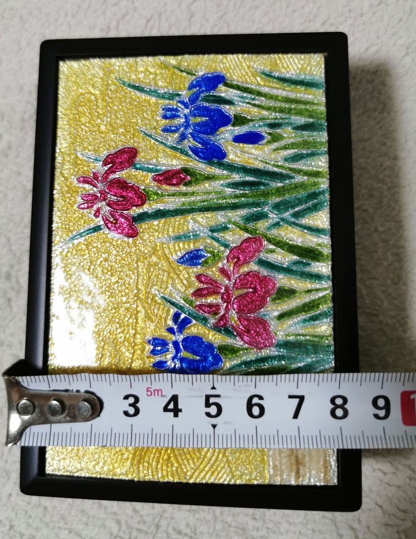 日本伝統工芸　創作七宝　七宝焼　小物入れ　小箱菖蒲七宝焼 DK120-12