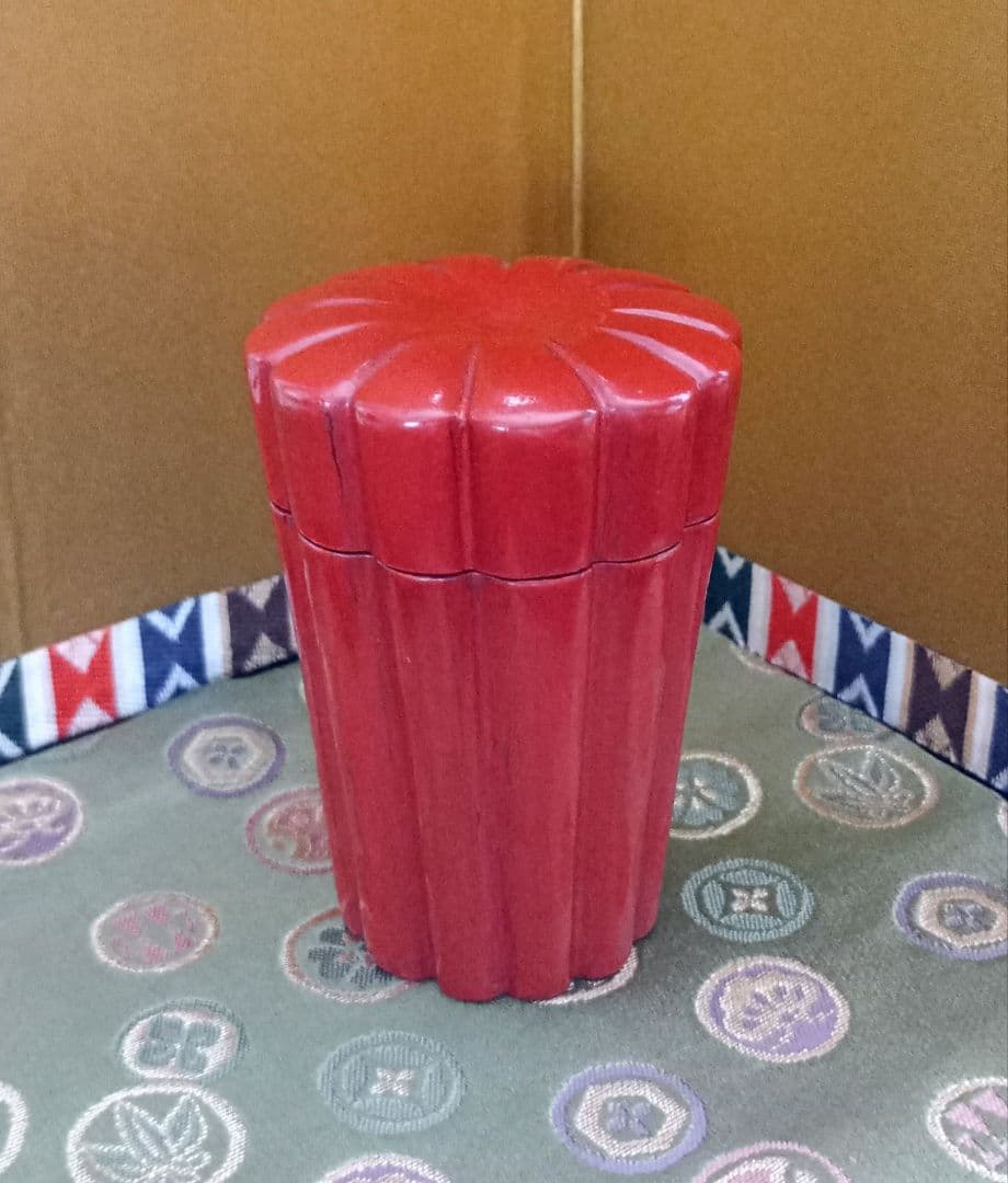 唐物写　紅菊　根来茶器　根来塗　棗　大徳寺　松長剛山　共箱