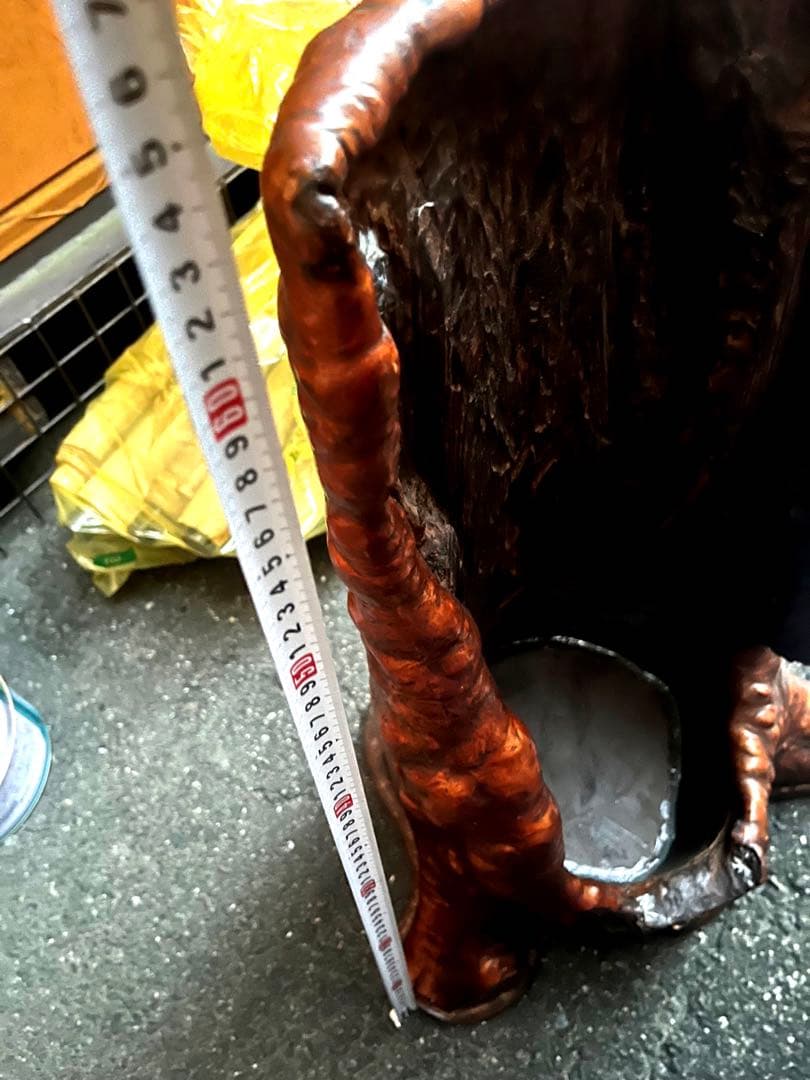 花台　木瘤 茶道具　華道　逸品 自然木 瘤付き 花器・銅根木 古美術アンティーク