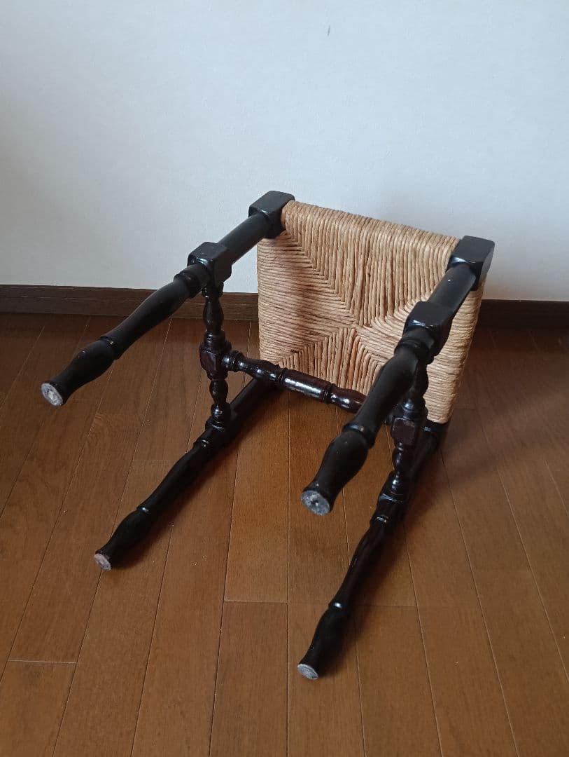 イギリス アンティーク ヴィンテージ ラッシュシート スツール　椅子 手仕事