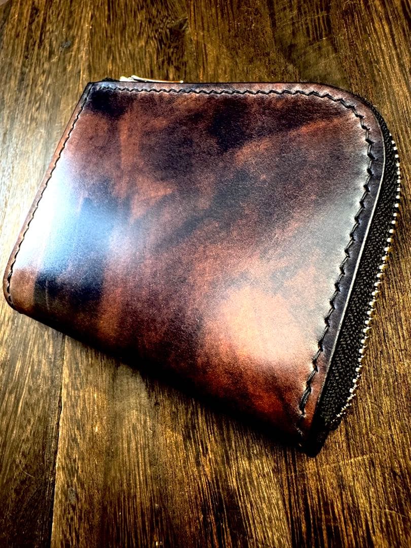 ☆L字ファスナーコンパクト財布　『ROCADO シェルコードバン【MUSEUM】