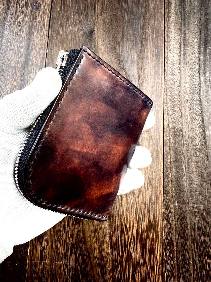 ☆L字ファスナーコンパクト財布　『ROCADO シェルコードバン【MUSEUM】