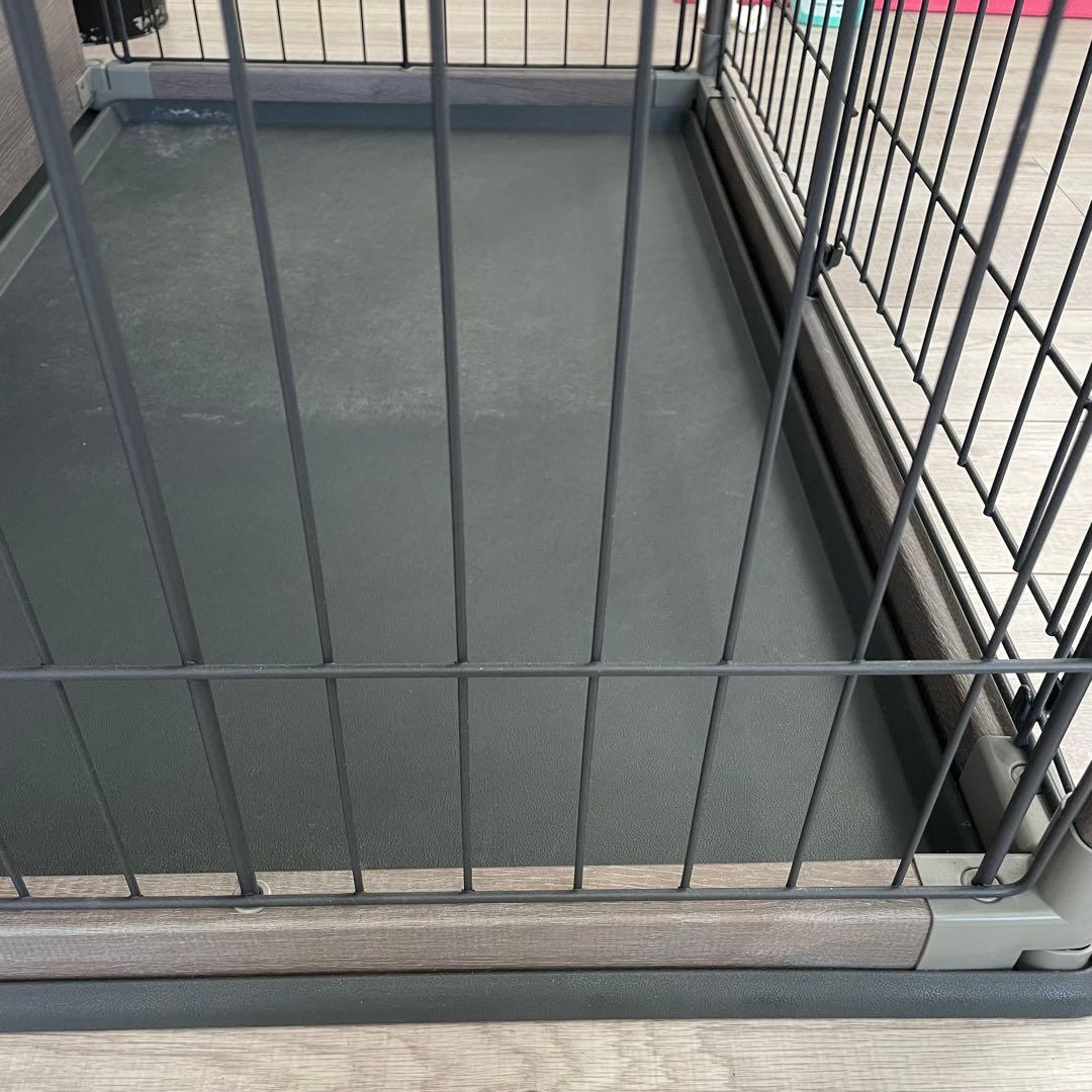 アイリスオーヤマ 犬 ゲージ　ウッディサークル インテリア グレー 小型犬用