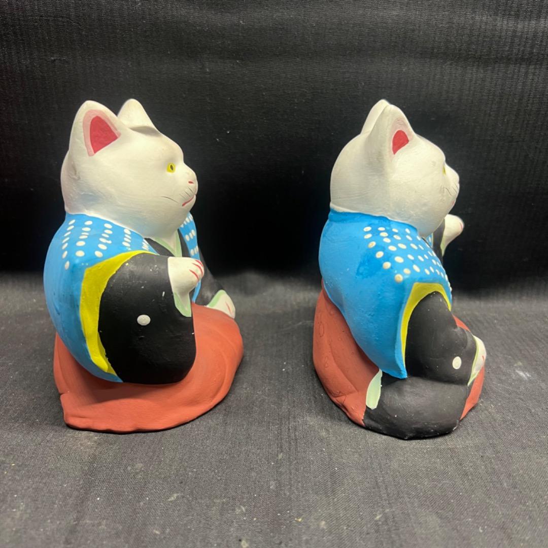 〇※後Dc1006 招き猫 招福猫 中猫 住吉初辰 左右一対