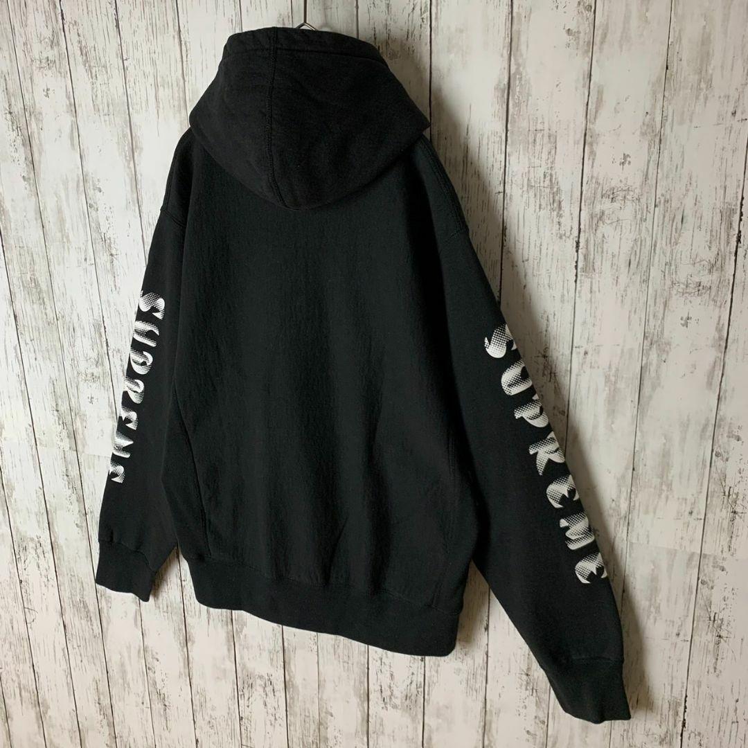 【ビッグシルエット】シュプリーム☆スリーブビッグロゴ入り希少パーカー/1106.