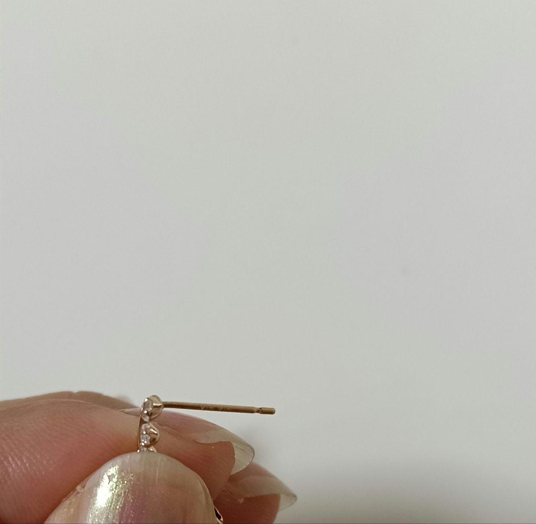 k18 k10 　紫色の宝石付きフープ　ピアス