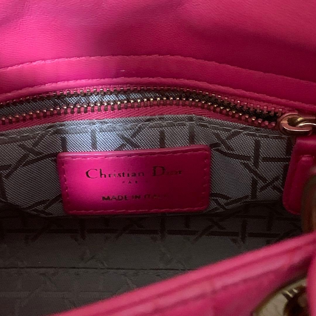 レディディオール　カナージュ ステッチレザー2way ミニハンドバッグ