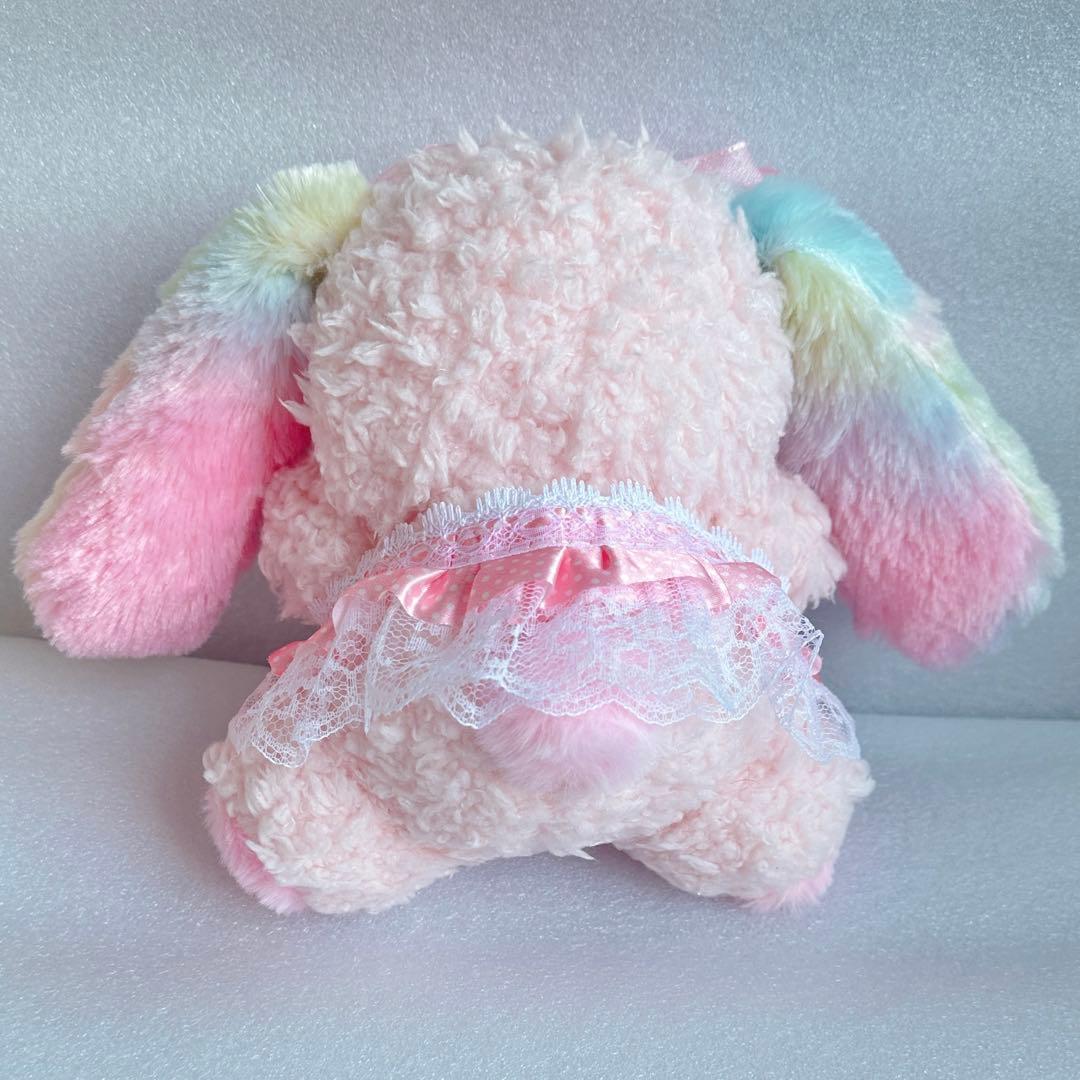 lily 作家 うさぎ テディベア ハンドメンド ぬいぐるみ レインボー