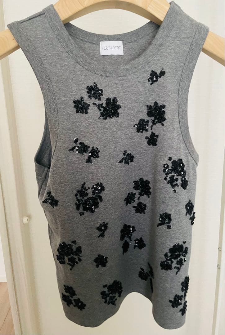 COLUMNコラム スパングル タンクトップ グレー フリーサイズ