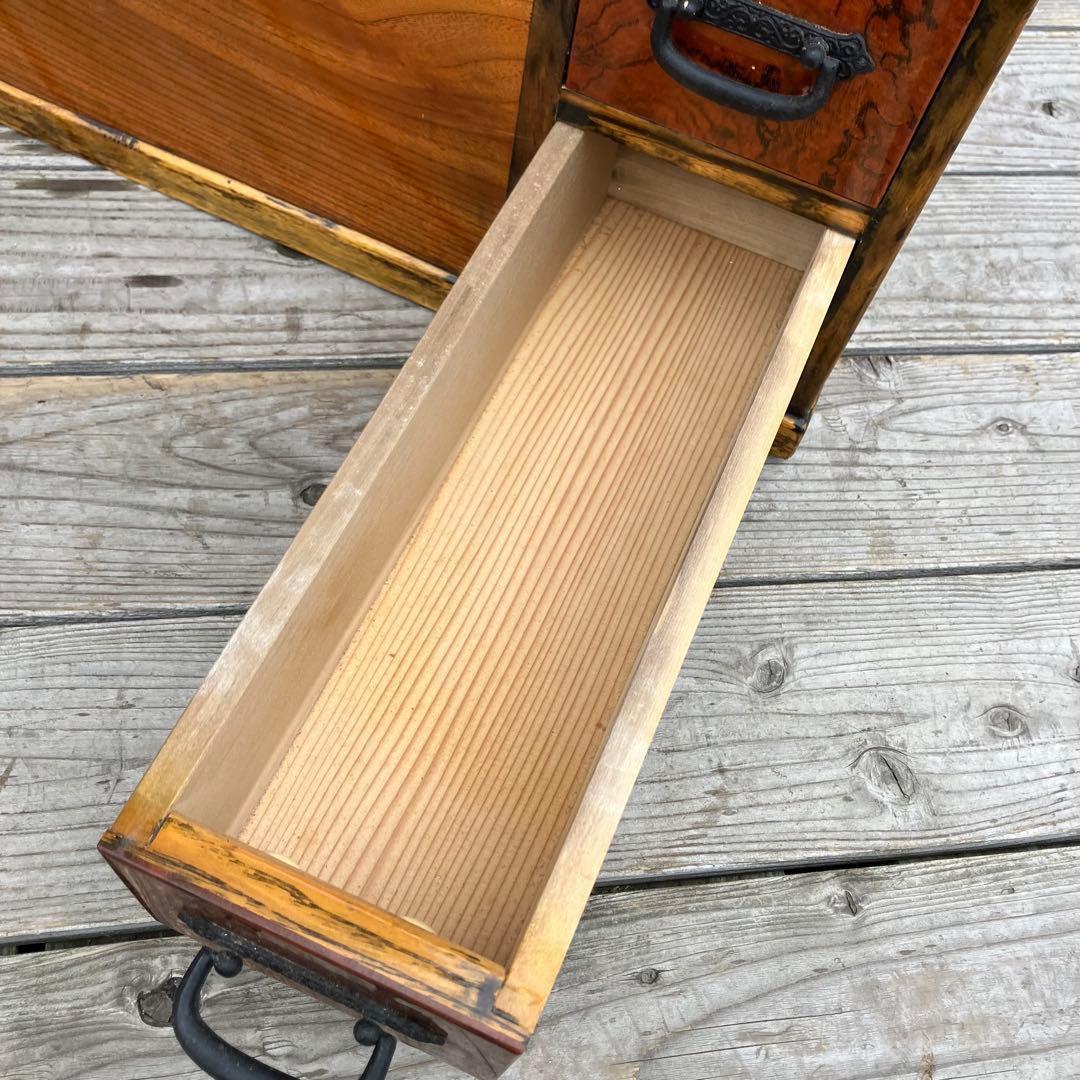 昭和レトロ 木製 3杯 引き出し収納付き 長火鉢 囲炉裏 古民家 古民具 レトロ