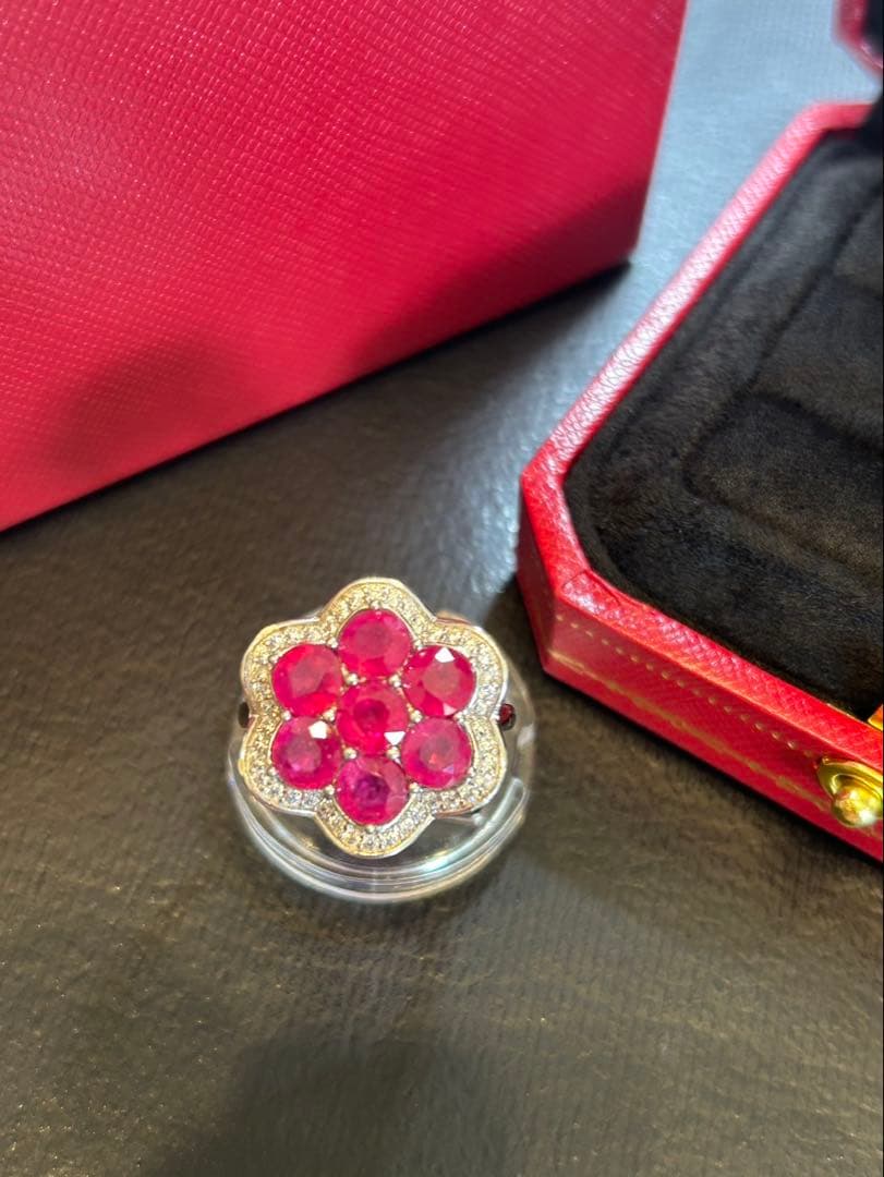 硝*ゴ様 天然ルビーサイズ限定14.5号➕カボションルビーネックレスセット