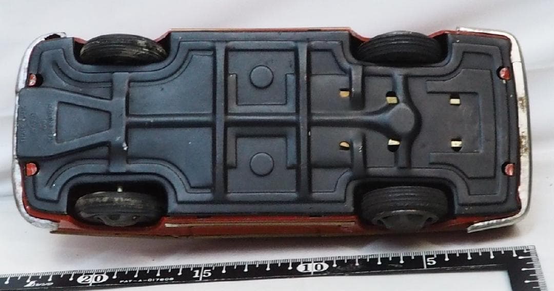 旭玩具【ルノー フロリード赤リペイント屋根欠】ブリキ tin toy car箱無