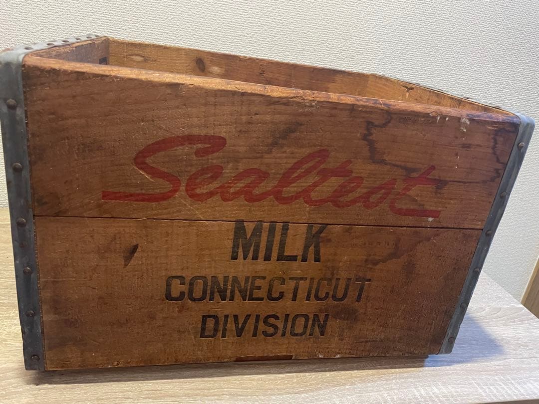 Sealtest ビンテージ　木箱　什器　看板　インダストリアル
