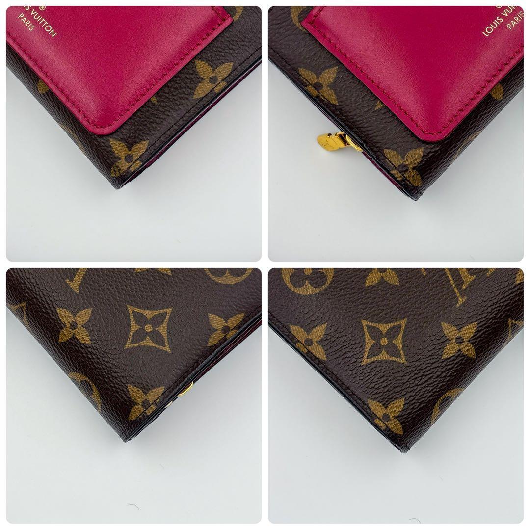 美品★ルイヴィトン ジュリエット モノグラム フューシャ 二つ折り財布