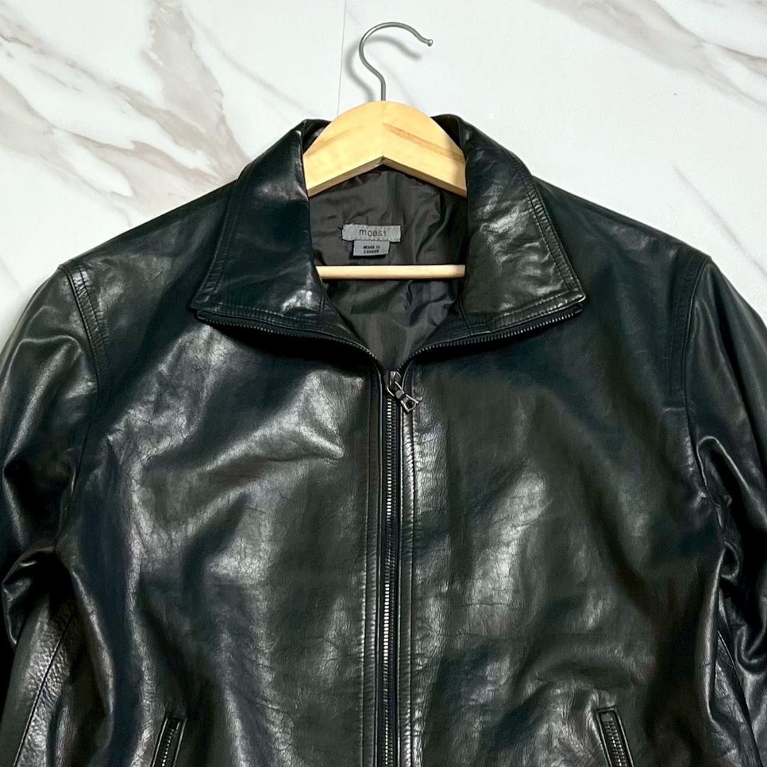 希少　m0851　アニリン　シングル　ライダース　軽量　薄手レザー　ブラック　黒