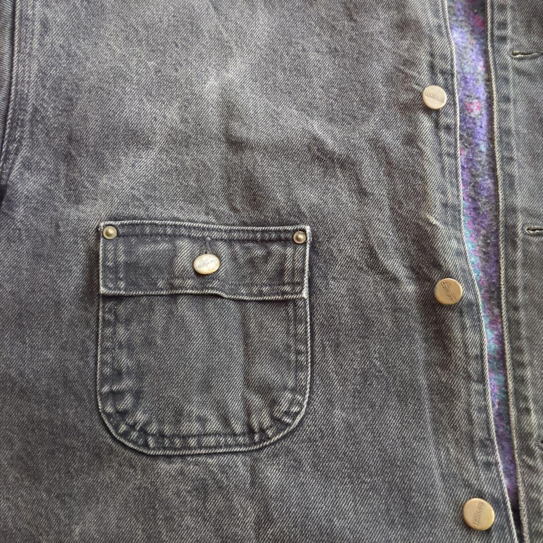 カーハートブラックデニムダメージあり